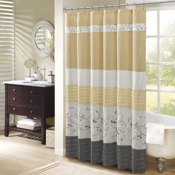 Home Essence Monroe Embroidered Shower Curtain