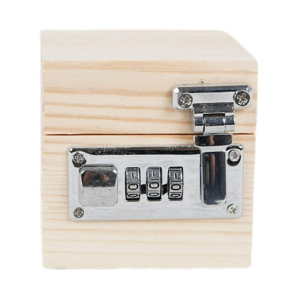 Cuadro de contraseña bloqueable,Caja de baratijas de contenedor de caja de almacenamiento de madera,Organizador de almacenamiento de caja de contraseña de madera bloqueable,Caja de seguridad