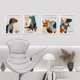 thumbnail image 2 of PixonSign Framed Wall Art, Colorful Dinosaur Collage Prints, Set of 4 Boy's Bedroom Illustration Wall Decor, Multicolor Contemporary Wall Décor, Modern Adhesive Canvas Posters - 8"x10" White, 2 of 5