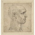 thumbnail image 2 of Parmigianino 20x21 Gold Ornate Framed and Double Matted Museum Art Print Titled - Head of a Man in Profile to Right (1503-40), 2 of 4