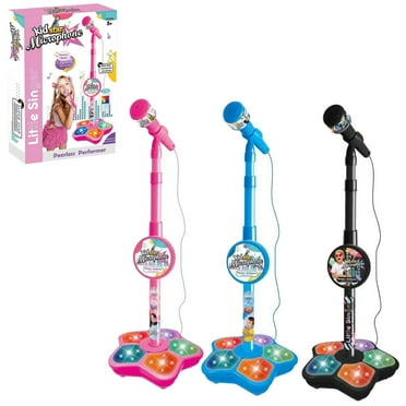 Kidzlane Kids Karaoke Machine - Singing Machine With 2 Microphones And Bluetooth - 100 Pre-Loaded Songs - Kids Music Player With Voice Changer, Record And Playback, And Multicolored LED Lights
