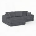 thumbnail image 3 of Compressed L Shape Modular Sectional Sofa, Modern Minimalist Corduroy. Unfolds into a Bed for Bedroom. Comfy and Space-Efficient - Gray, 3 of 16