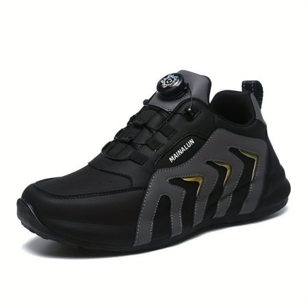 

EZHWL Comfortable Men‘s Striped Casual Shoes with Rotary Buckle for Durable Outdoor Jogging Hiking and Fishing in All Seasons.