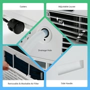 Costway 5000 BTU (8000BTU ASHRAE) Portable Air Conditioner with Remote Control 3-in-1 Air Cooler w/ Drying White
