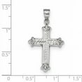 thumbnail image 3 of Finest Gold 14K White Gold Reversible Diamond-Cut Cross Pendant, 3 of 4