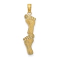 thumbnail image 3 of Auriga Fine Jewelry 14K Yellow Gold Polished Double Vertical Feet Charm for Women, 3 of 6