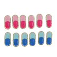 thumbnail image 1 of 12 Pcs Embroidered Patches Cartoon Cute Pill Shape Easy Ironing Patches for DIY Clothing Bags Shoes Shirts Socks, 1 of 5