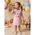 thumbnail image 6 of BemeyourBBs Toddler Girls Birthday Overalls Tank Dress 1st 2nd 3rd 4th Years Old Birthday Outfits Letter Cake Embroidered Sleeveless Casual Dress Baby Princess Party Dress Spring Fall Summer Clothes, 6 of 9