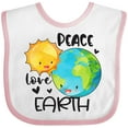 thumbnail image 3 of Inktastic Earth Day Peace Love Earth Boys or Girls Baby Bib, 3 of 4