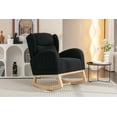 thumbnail image 3 of MAYEERTY Teddy Fabric Rocking Chair, with Packet Wood Legs, Black, 3 of 6