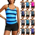 thumbnail image 1 of VBTAPA Tankini Maillots de Bain pour Femmes Maillots de Bain Rétro Deux Pièces Vêtements de Natation Modestes Débardeurs de Sport avec Culottes Garçonnes Vente de Liquidation Multicolore G, 1 of 6