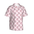thumbnail image 2 of Balery Pink Disco Ball Print Men's Hawaiian Shirts Short Sleeve Beach Shirt Relaxed Fit Vacation Button Down Shirts-, 2 of 9