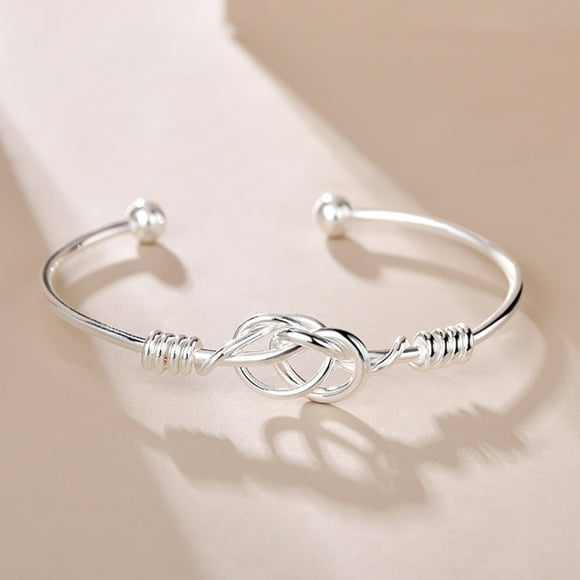 Fuderu Sterling Silver Bangle Bracelets for Women Adjustable 925 Silver Cuff Bracelet Jewelry Fashion Simple Open Bangles Cuff Jewelry Gift for Women Teen Girls