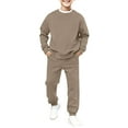 thumbnail image 4 of KAUOD 2 Piece Sweatsuits for Teen Girls Plain Fleece Hoodies Sweatpants Joggers Set Warm Casual Pullover Tracksuits Outfits, 4 of 6