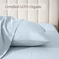 thumbnail image 3 of Bare Home Percale Weave Pillowcase Set - Organic Cotton - Standard, Winter Blue, 3 of 8