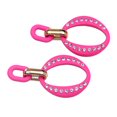 thumbnail image 2 of Eosunjian 1 Pair Candy Color Hollow Geometric Oval Shape Dangle Earrings Rhinestones Inlaid Exaggerated Simple Women Drop Earrings Jewelry Gift Rose Red, 2 of 13