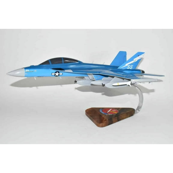 VAQ-129 Vikings 2011 EA-18G Growler Model, Navy, 1/40th (18") Scale, Mahogany
