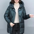 thumbnail image 5 of HTNBO Women Long Quilted Coat Winter Hooded Long Sleeve Puffer Padded Jackets Zip-up Warm Thicken Outerwear Pockets, 5 of 7