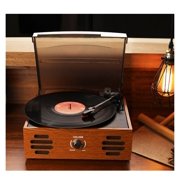 Bluetooth 3-Speed Stereo Turntable Phono LP Vinyl Record Player with Remote Control Built-in USB/SD Player FM Radio and Speakers ,Easy to Install