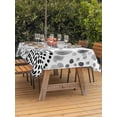 thumbnail image 3 of Outdoor Tablecloth with Umbrella Hole for Patio/Picnic/Party/Camping, Abstract Ink Dots Waterproof Table Cloth Rectangle Table Cover Washable, Boho Minimalist Middle Century Art (60"x 120"), 3 of 9