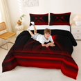 thumbnail image 4 of jejeloiu Modern Geometric X Pattern Queen Comforter Set For Boys,Neon Red Black Bedding Comforter Set For Kids,Reversible,3pcs, 4 of 8