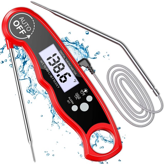 Termómetro de barbacoa de doble sonda - 0.1 (Rojo) Adepaton LL-1879