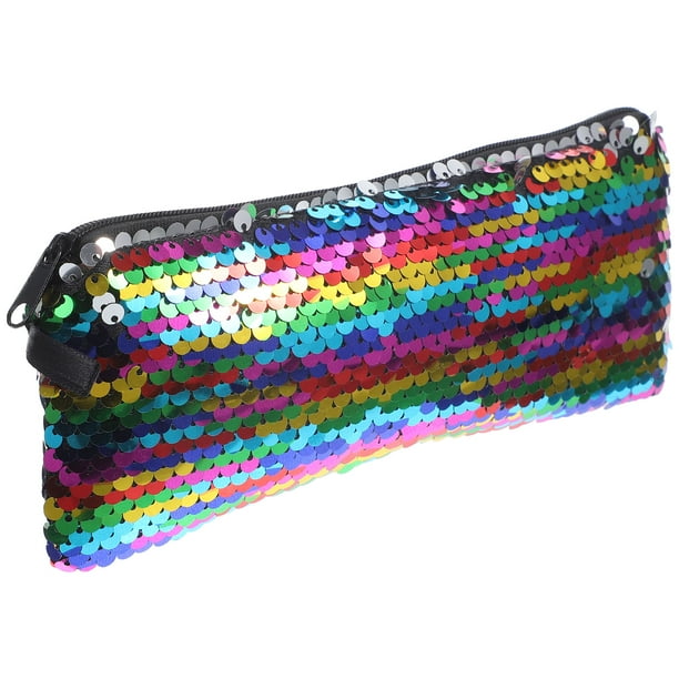 GOOHOCHY Bolsa de maquillaje con lentejuelas, pequeña bolsa de maquillaje, bolsa de lentejuelas, bolsa de almacenamiento de maquillaje cosmético con purpurina
