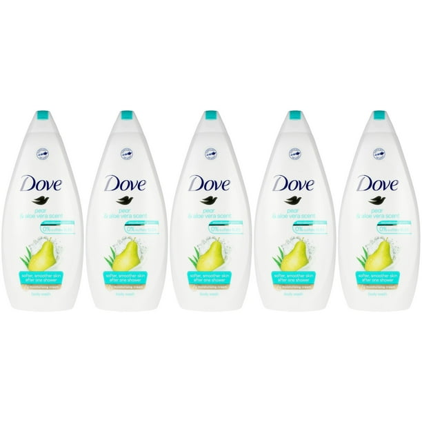 Dove Pear and Aloe Vera Scent Body Wash, 750 Ml / 25.3 Ounce (Pack of 5