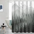 thumbnail image 4 of Misty Forest Shower Curtain Set Nature Tree Mountain Woodland Decorative Bathroom Bath Curtain Decor 72" x 72" with 12 Hooks, 4 of 7