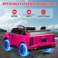thumbnail image 4 of 24V 2-Seater Kids Ride-On Car, Licensed Cadillac Battery Powered Electric Truck with Remote Control, Dual Motors, Spring Suspension, LED Lights, Music, Ride-On Toy for Toddlers Boys Girls, Hot Pink, 4 of 8