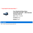 thumbnail image 2 of Front Windshield Wiper Motor - Compatible with 2001 - 2002 Chevy Silverado 2500 HD, 2 of 2