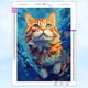thumbnail image 2 of Pintura de diamantes de animales 5D, mosaico bordado de fantasía subacuática de gato, Kit completo de punto de cruz de diamantes de imitación, decoración del hogar, 2 of 4