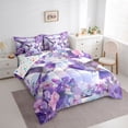 thumbnail image 3 of jejeloiu Purple Hummingbird 7-Piece Twin Bedding Sets,Country Floral Flower Bedding Comforter Set,Ink Painting Aesthetic Sheet Sets For Girls,Ultra Soft Home Decor Reversible, 3 of 8
