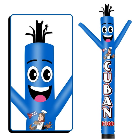 Cuban Food Inflatable Tube Man Wacky Wavy Dancing Guy for Outdoor Decoration Advertising Business Promotion (Blower Not Included)