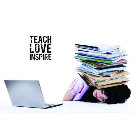 Do It Yourself Wall Decal Sticker Teach Love Inspire Daycare Preschool School Kids Playroom Boy Girl Home Decor 14×28