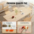 thumbnail image 4 of 36" x 72" Clear PVC Table Cover, 1.5mm Thick Waterproof Plastic Tablecloth Protector for Writing Desk, Dining Room Table, Coffee Table – Heavy Duty & Scratch Resistant, 4 of 11