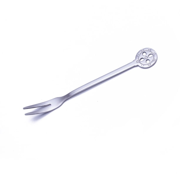 Ounissouiy Tenedor para fruta, postre, ensalada, tenedores, hogar, cocina, vajilla de acero inoxidable, cumpleaños, barbacoa, fiesta, cafés, Bar, Cocina y Comedor Plata/Cristal Ounissouiy HA082535-05