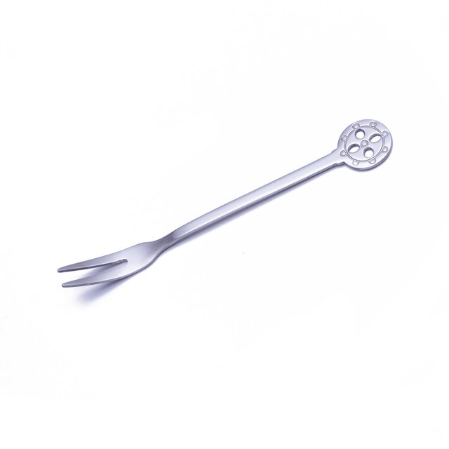 Inteprter Tenedor de fruta Postre Ensalada Tenedores Hogar Cocina Vajilla Restaurante Pastel de cumpleaños Snack Bar Cocinar Plata / Cristal Type3 NO3