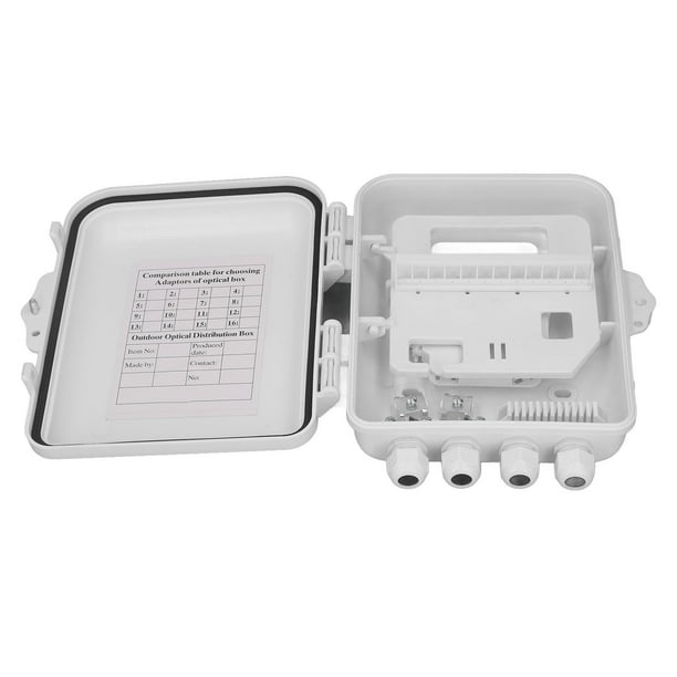 Caja De Terminales De Fibra óptica, Caja De Distribución De Fibra ABS Resistente Al Desgaste De 12 Núcleos Resistente A Impactos Para Equipos De Comunicación óptica