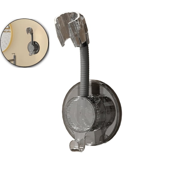 Shower Head Holder, 360° Rotatable & Adjustable Angle, Sideways & Forward Bend Design, Strong Adhesive, No Drill Installation