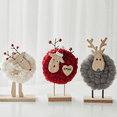 thumbnail image 2 of 2X Nordic Christmas Wooden Wool Felt Decoration Christmas Santa Claus Ornament Christmas Tree Desktop Decoration A,2 x Christmas Ornaments,Red, 2 of 2