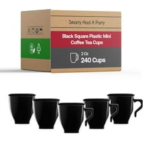 Smarty Had A Party Plastic Tea Cups with Handles Disposable Mugs for Tea Parties, Espresso, and Coffee, Elegant Small Drinkware for Events