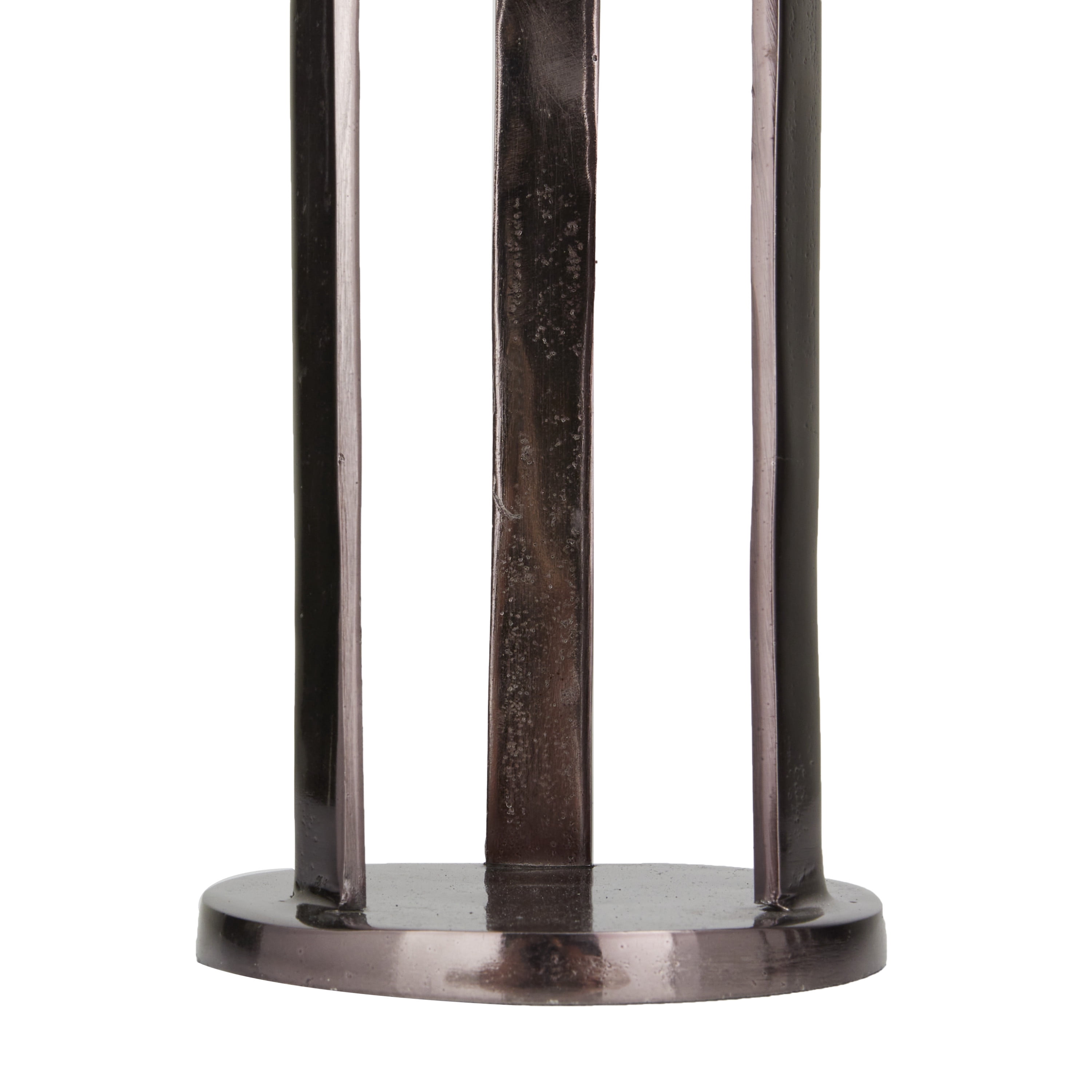 CosmoLiving by Cosmopolitan 2 Candle Black Aluminum Geometric Pillar Candle Holder, Set of 2