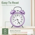 thumbnail image 4 of Reloj Despertador Súper Ruidoso para Personas Que Duermen con Mucho Espíritu, Reloj Despertador de 4 Pulgadas con Doble Campana y Luz de Fondo, Silencioso sin Tictac y Esfera Luminosa, Relojes Desper, 4 of 8