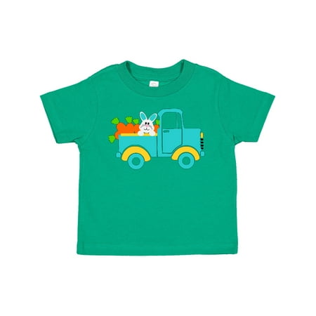 

Inktastic Cute Easter Bunny in Blue Truck with Carrots Gift Toddler Boy or Toddler Girl T-Shirt