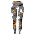 thumbnail image 4 of Gyexs Halloween Legging for Plus Women Soft Stretchy Printed Pajamas Pants Elastic Waistband Party Yoga Pants Halloween Pj Pants #01 Pink Size S, 4 of 4