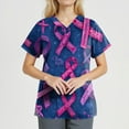 thumbnail image 3 of NAMTYQX Scrub Shirts for Women Plus Size Baggy Breast Cancer Awareness Shirts Navy Size XL, 3 of 4
