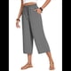thumbnail image 1 of Pantalones Cortos para Mujer, Informales, con Cordón y Bolsillos, Holgados, de Cintura Alta y Pierna . Gris Oscuro XXL, 1 of 6