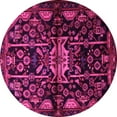 thumbnail image 1 of Ahgly Company Indoor Round Persian Pink Traditional Area Rugs, 6' Round, 1 of 4