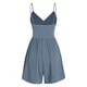 thumbnail image 3 of Karight Summer Casual Sleeveless Romper for Womens Trendy Ribbed Knit V Neck Short Jumpsuit Wide Leg Overalls with Pocket, 3 of 3